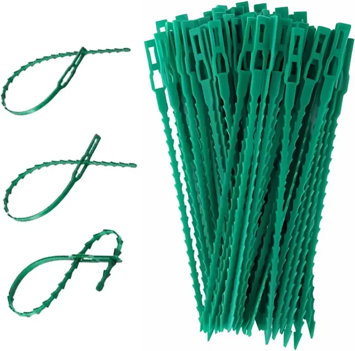 100-Pack 6.7" Reusable Adjustable Plant Ties — Garden Supports