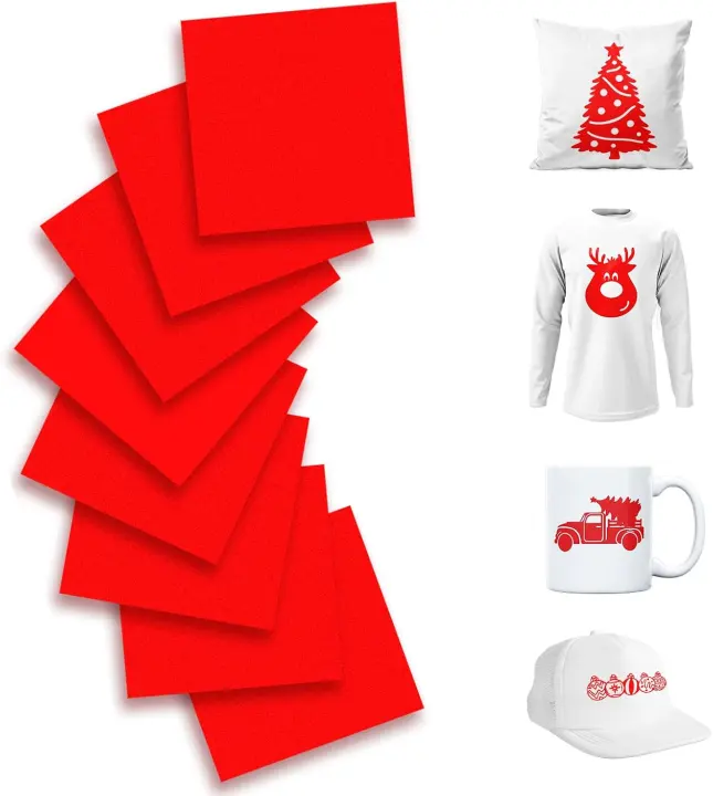 8-Pack Red Infusible Transfer Sheets for Cricut Mug Press